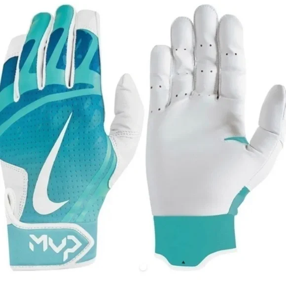 NWT Nike Youth Hyperdiamond 2.0 Batting Glove White Aqua Size Large NEW - Picture 14 of 14